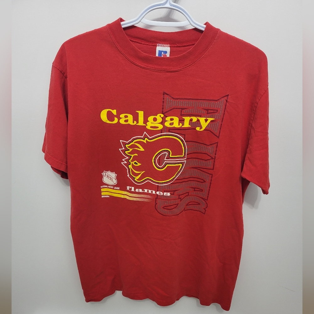 90s Vintage Calgary Flames Russell X Nhl T Shirt